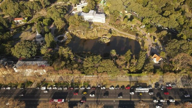 Aerial View Over Flora And Fauna Of Buenos Aires Zoo, Argentina.