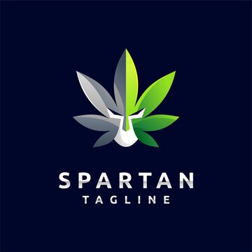 Spartan logo with cannabis concept