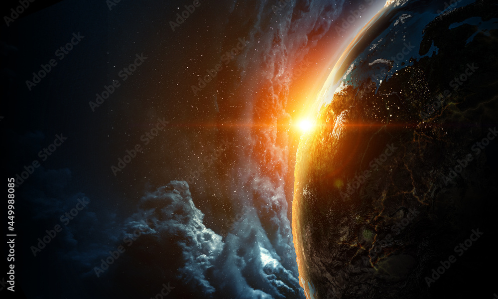 Poster abstract planets and space background
