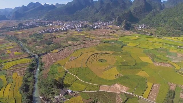 Xinyi Wanfenglin Scenic Area-National geological park in Guizhou province, West China. (aerial photography)