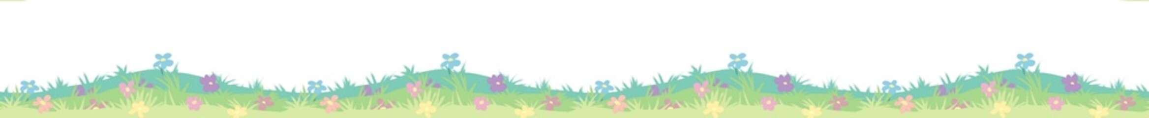 seamless border with the image of a flower meadow