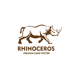 rhino vector logo design illustration
