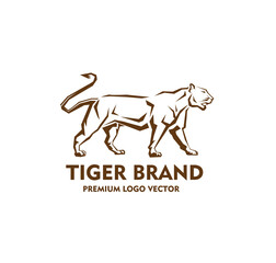 simple and stylized tiger standing logo vector