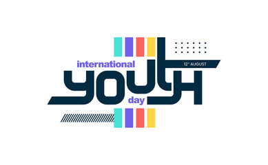 International Youth day 12th August creative Typography
