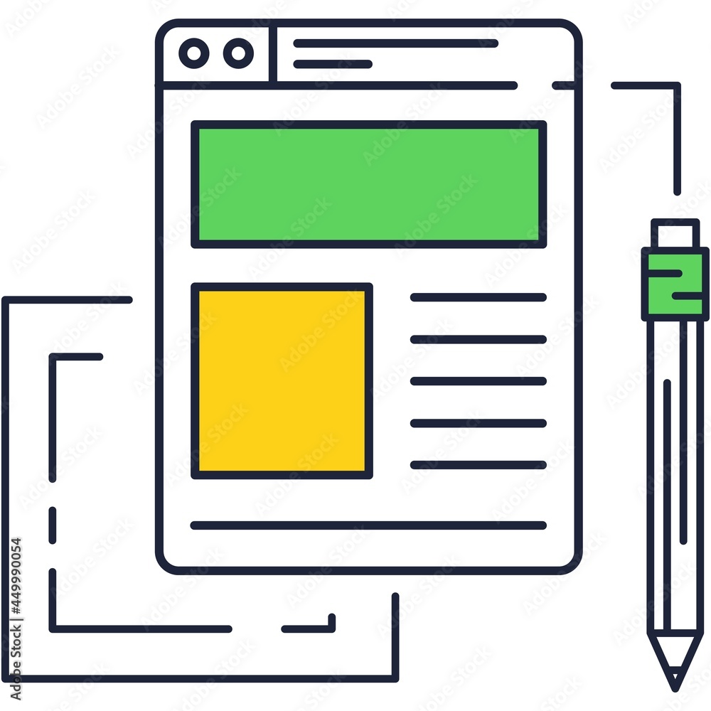 Poster website design creation vector flat line icon