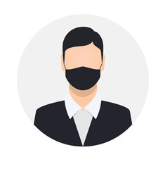 Safety sign, Wear dust mask.Medical mask icon isolated.Safety breathing masks.	
