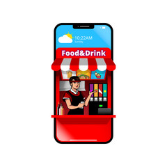 Food and Drink online order design element, for page, infographic, web banner, or any other purpose.