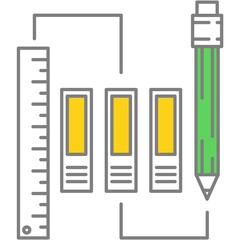 Stationery tool prototype icon flat line vector