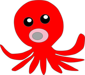 Obraz premium 可愛いキャラクターのタコ