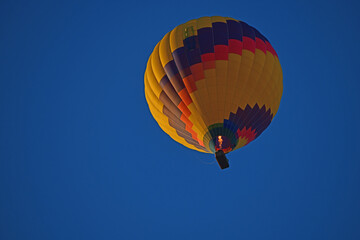 Fototapeta premium Hot Air Balloon in a clear blue sky