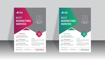 Corporate business flyer vector design template. Design template Geometric shape used for business flyer layout. Corporate flyer, Business flyer and leaflet. Flyer in A4 with Bleed