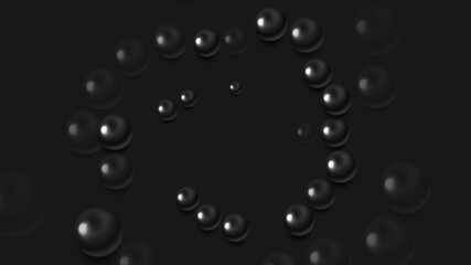 Abstract black glossy beads modern background