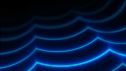 Blue neon wavy lines abstract pattern background