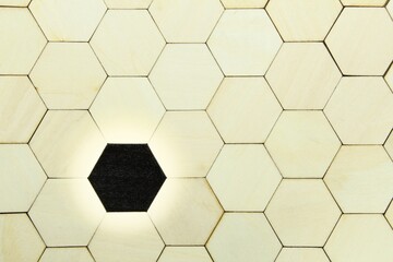 black hexagons and brown ones. the concept of an idea or uniqueness