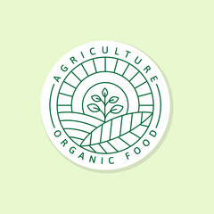 Agriculture organic food logo or illustration label, sticker vector