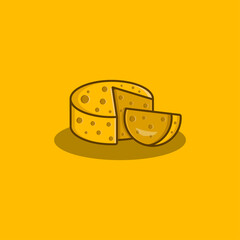 Cheese Cartoon Ilustrasi