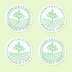 Agriculture organic food logo or illustration label, sticker vector