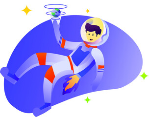 Vector illustration of person in the space