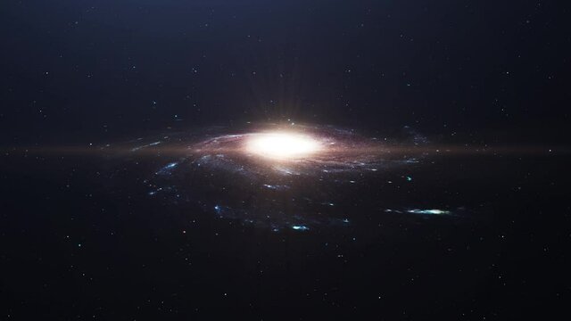 zoom in to the milky way galaxy in the universe.