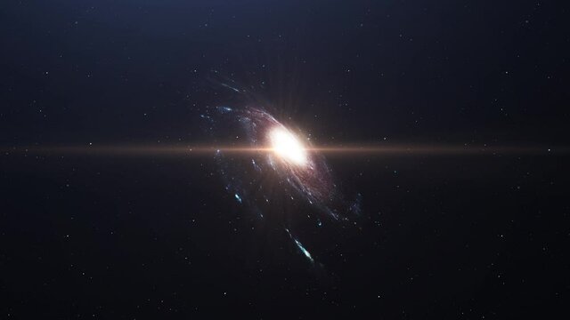 4K zoom out vertical rotation of the milky way galaxy in the universe.