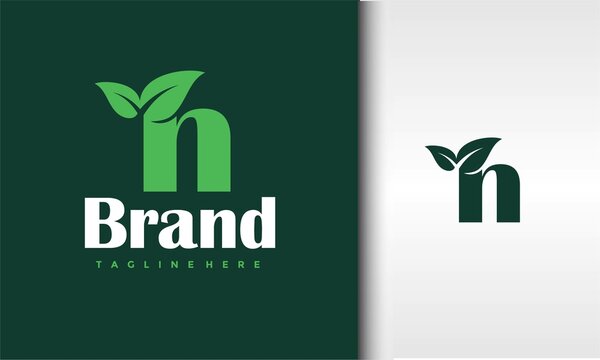 letter n leaf logo
