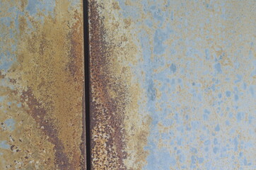 old metal rusted steel wall blue