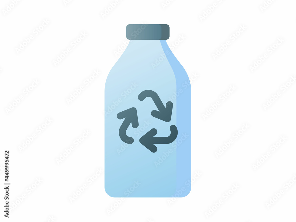 Poster bottle recycle reuse single isolated icon with smooth style