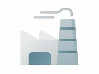 industry factory manufacture building single isolated icon with smooth style