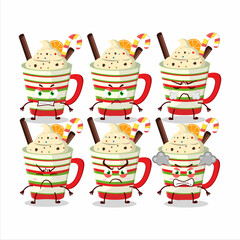 Ice cream orange cartoon character with various angry expressions