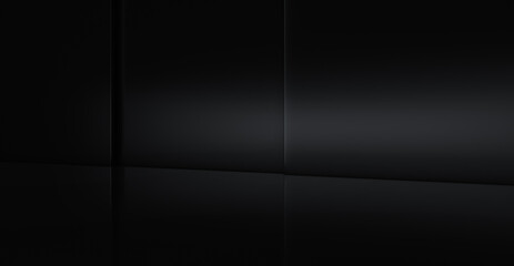 Abstract futuristic black Background. Future modern design wall. 3D Rendering