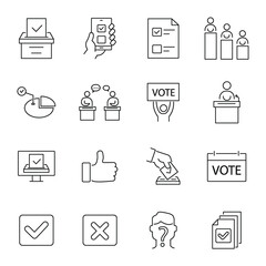 Voting and Election icon set. Voting and Election pack symbol vector elements for infographic web