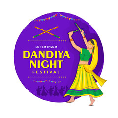 creative Navratri dandiya night festival vector illustration 