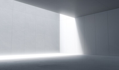 Empty space with white concrete