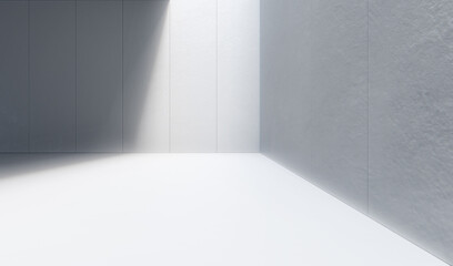 Empty space with white concrete