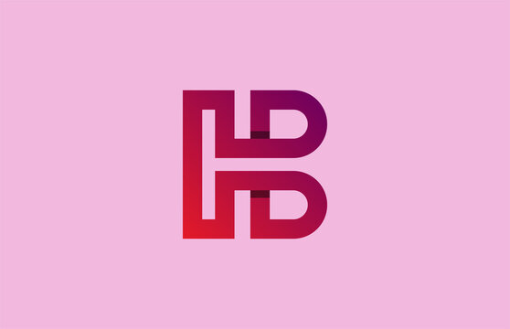 combination of creative unique gradient colorful alphabet letter HB, BH logo design