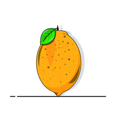 illustration of orange fruit with leaf
