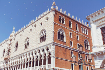 Happy Toddler Girl Listening Music  Outdoor with Pink Headphones .Smiling Child Having Fun Outdoor 