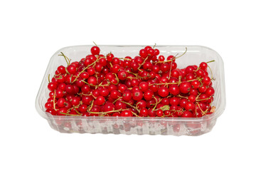 Tasty red currant isolated on white background.