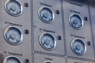 analog gauges on the outdoor control panel