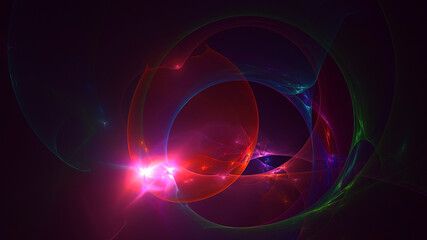 3D rendering abstract multicolor fractal light background