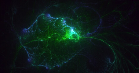 3D rendering abstract multicolor fractal light background