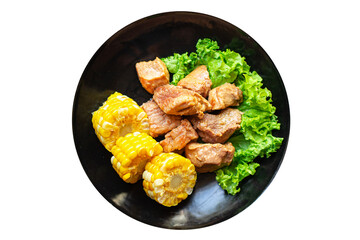 meat ragout roast pork, lamb or turkey stewed food organic products meal snack copy space food background rustic. top view 