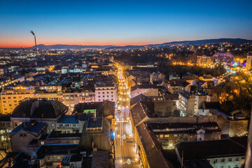 Early Winter Landscape in Zagreb, Croatia