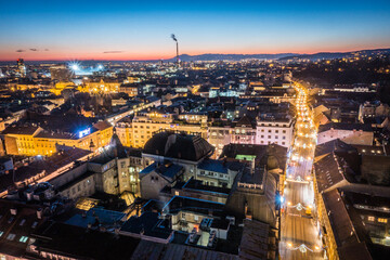 Early Winter Landscape in Zagreb, Croatia
