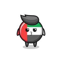 Obraz premium the bored expression of cute uae flag badge characters