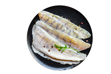 fish pike perch raw fresh seafood organic product hake meal snack copy space food background...