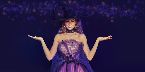 attractive lady in witch hat