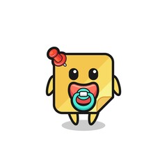 baby sticky notes cartoon character with pacifier