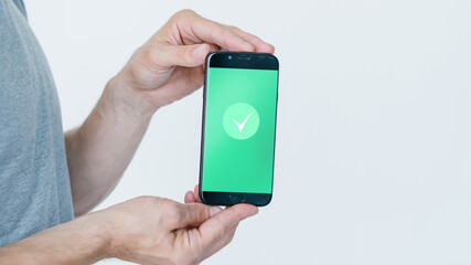 mobile payment security approved status hand phone