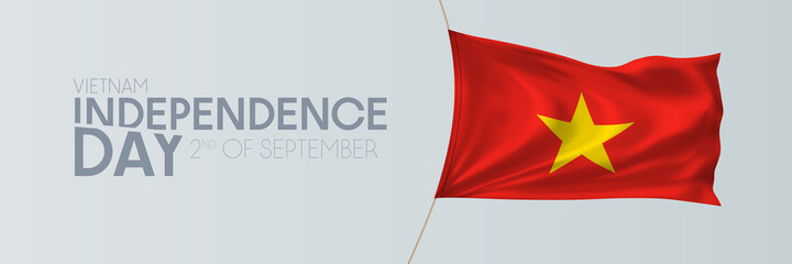 Vietnam independence day vector banner, greeting card.